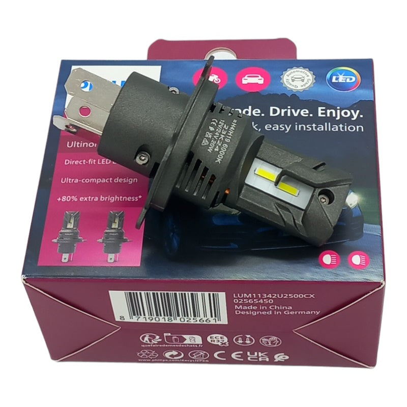 Philips Lampadine H4 Led Compatibile Per Toyota Carina IV (T15) Dal 1983-1988 BIBA-RICAMBI