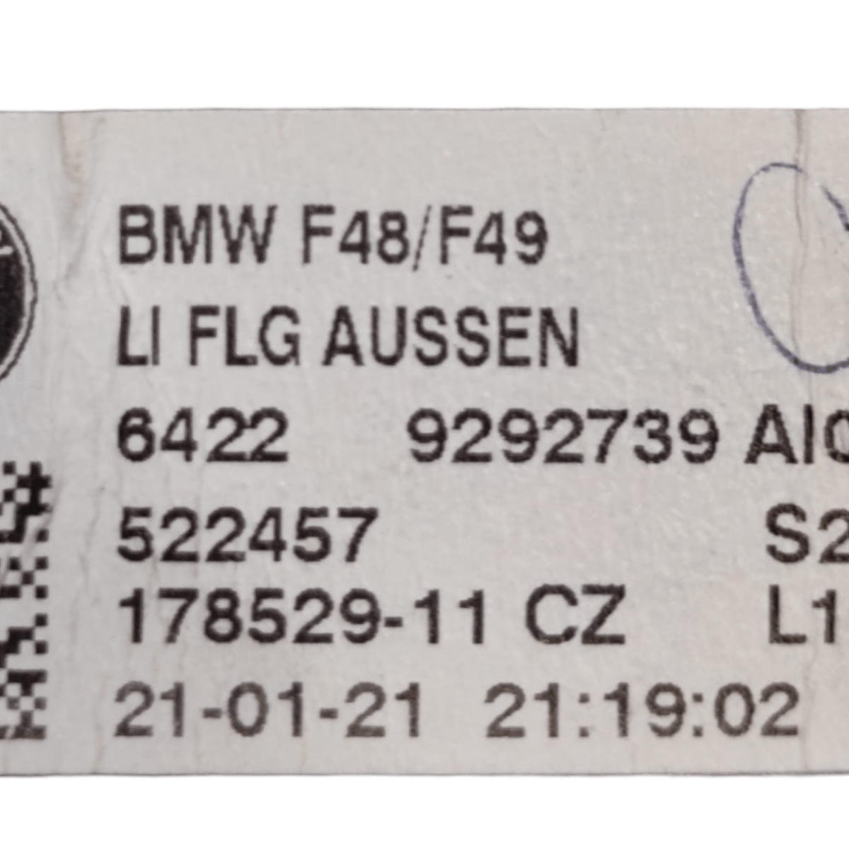 Bocchetta aria cruscotto sinistra bmw x1 f48 cod: 64229292739 (2015-2022)