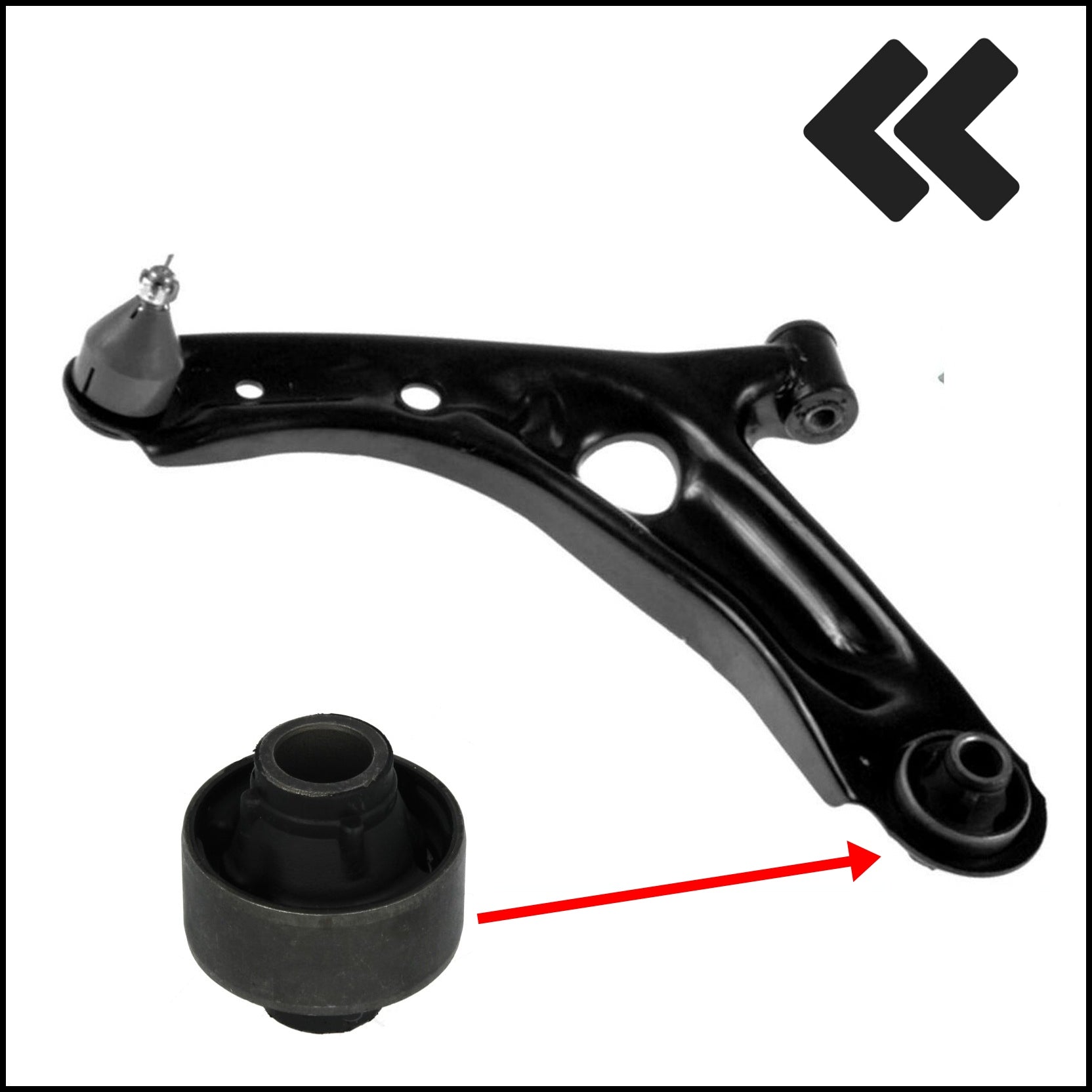 C. Silent Block Braccio Sospensione Anteriore Lato Sx-Guidatore BIBA-RICAMBI