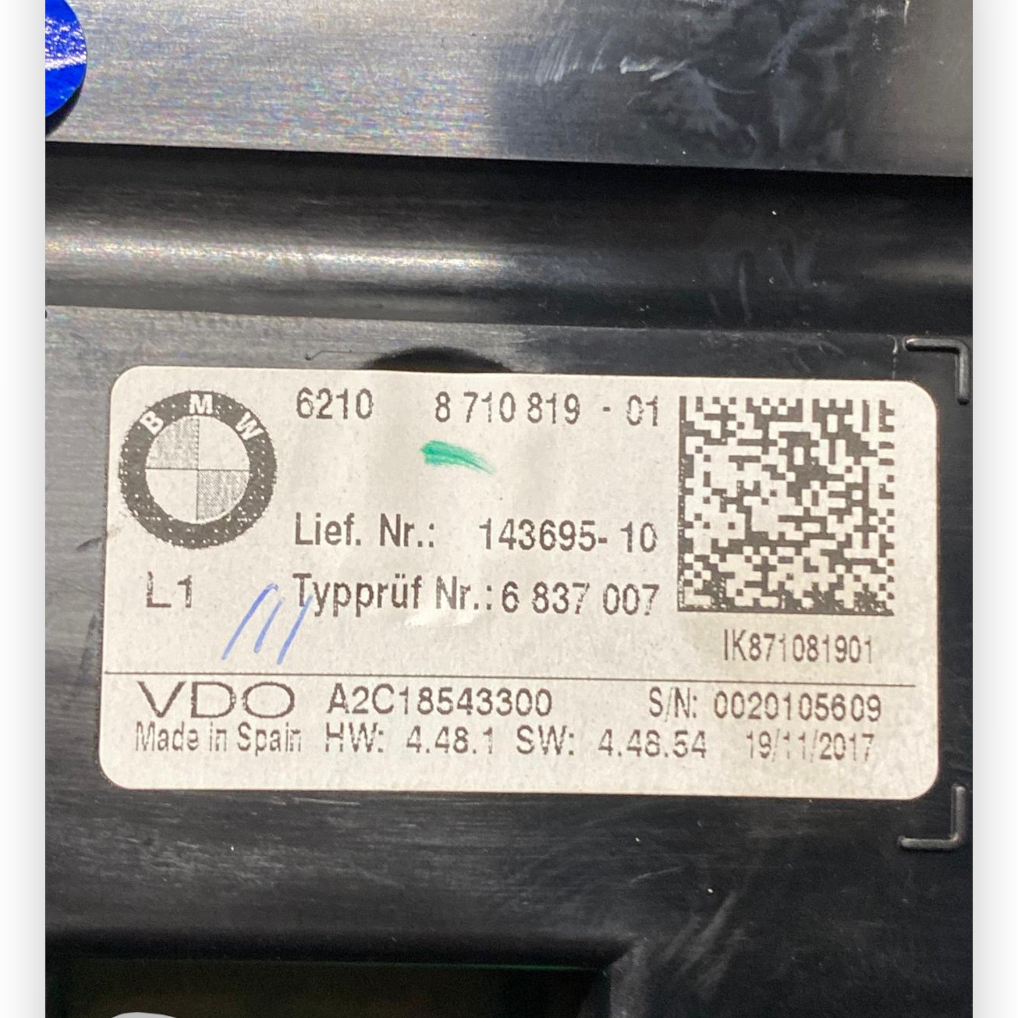 Tachimetro / contachilometri Bmw Serie 1 F20 2.0 Benzina (2011-2019) Cod: A2C18543300