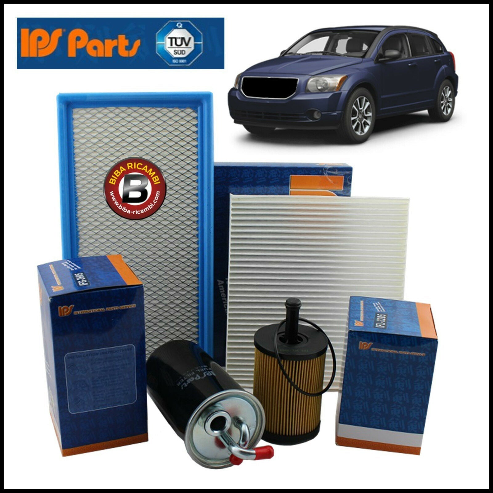 Kit Tagliando Filtri Per Dodge Caliber 2.000 CRD 103kw/140cv dal 2006&gt; BIBA-RICAMBI