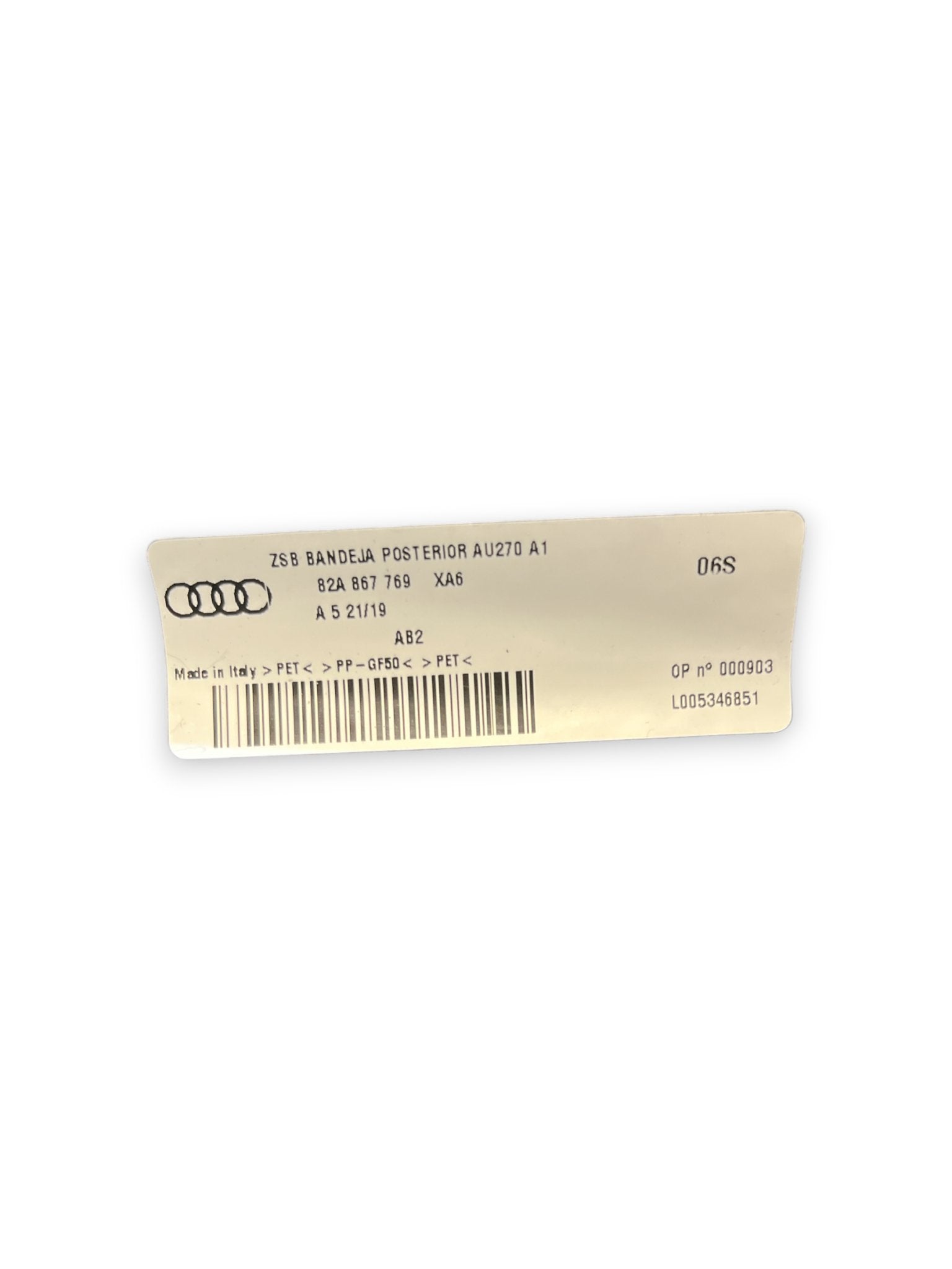 Cappelliera Copribagagli Audi A1 gb ( 2021 ) cod : 82A867769 5 porte