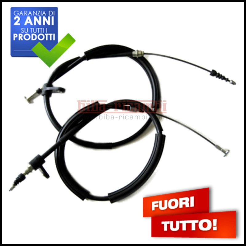 D. Kit Cavi Freno a Mano Lato Guidatore + Lato Passeggero BIBA-RICAMBI