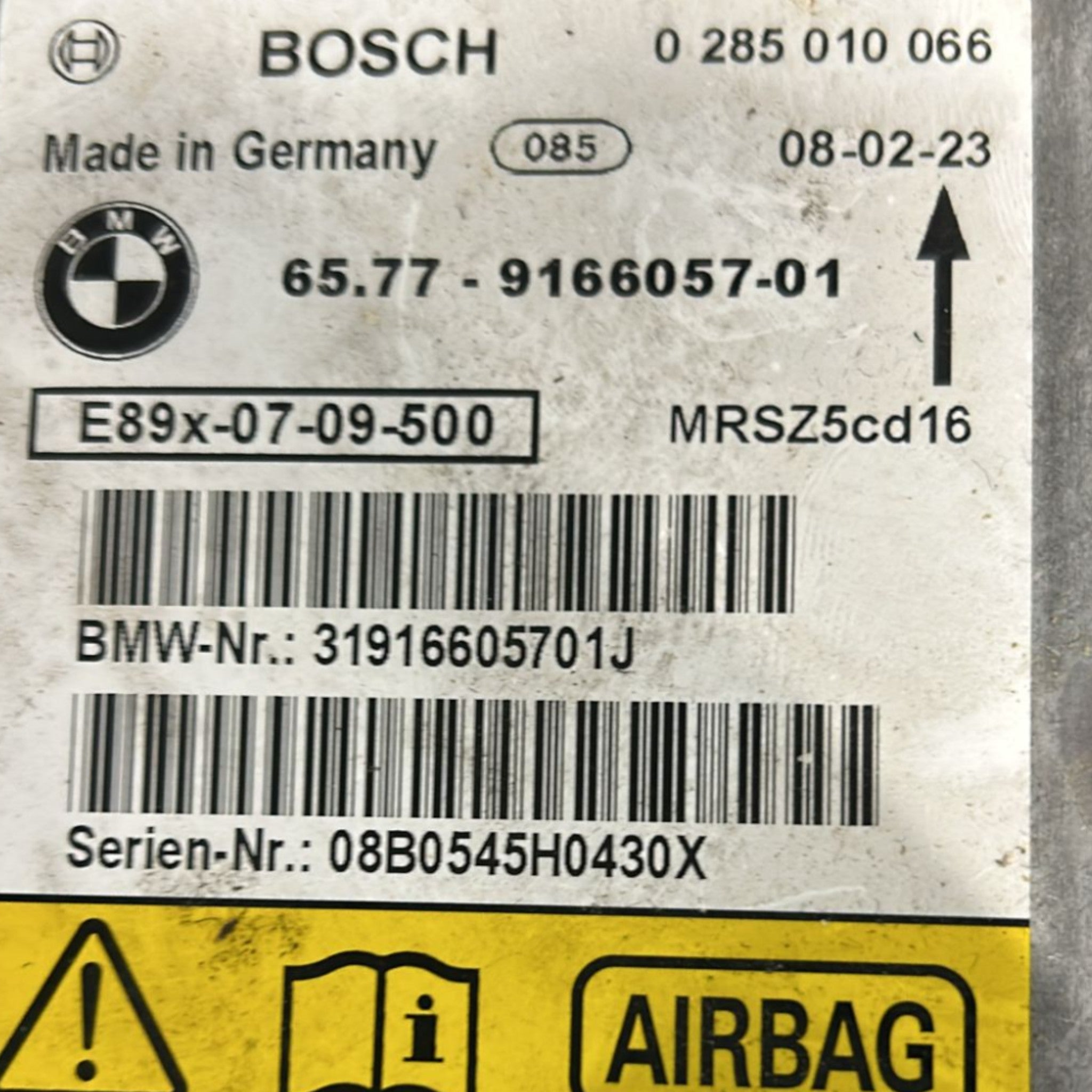 Centralina Airbag Bmw Serie 1 E87 2.0 Diesel cod:9166057-01 (2004 > 2013)