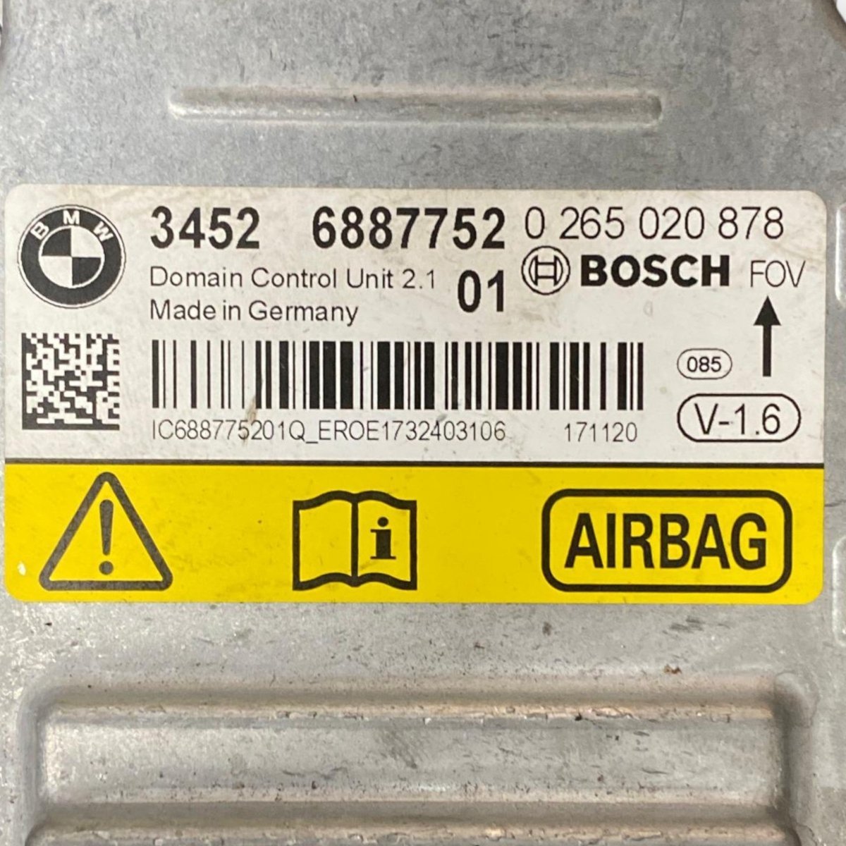 Centralina airbag Bmw Serie 1 F20 (2011-2019) Cod: 34526887752