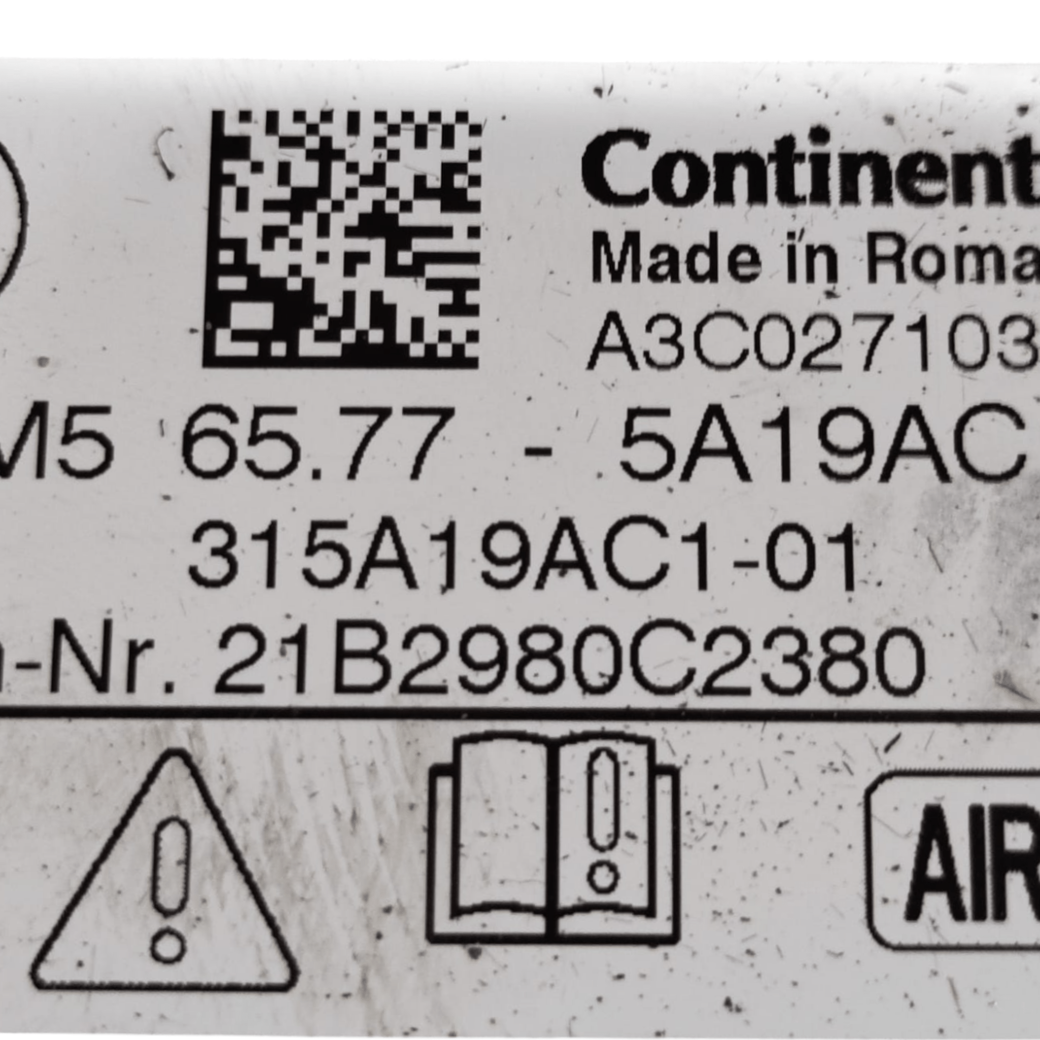 Centralina Airbag Bmw X3 G01 COD: 315A19AC1 (2017-2024)