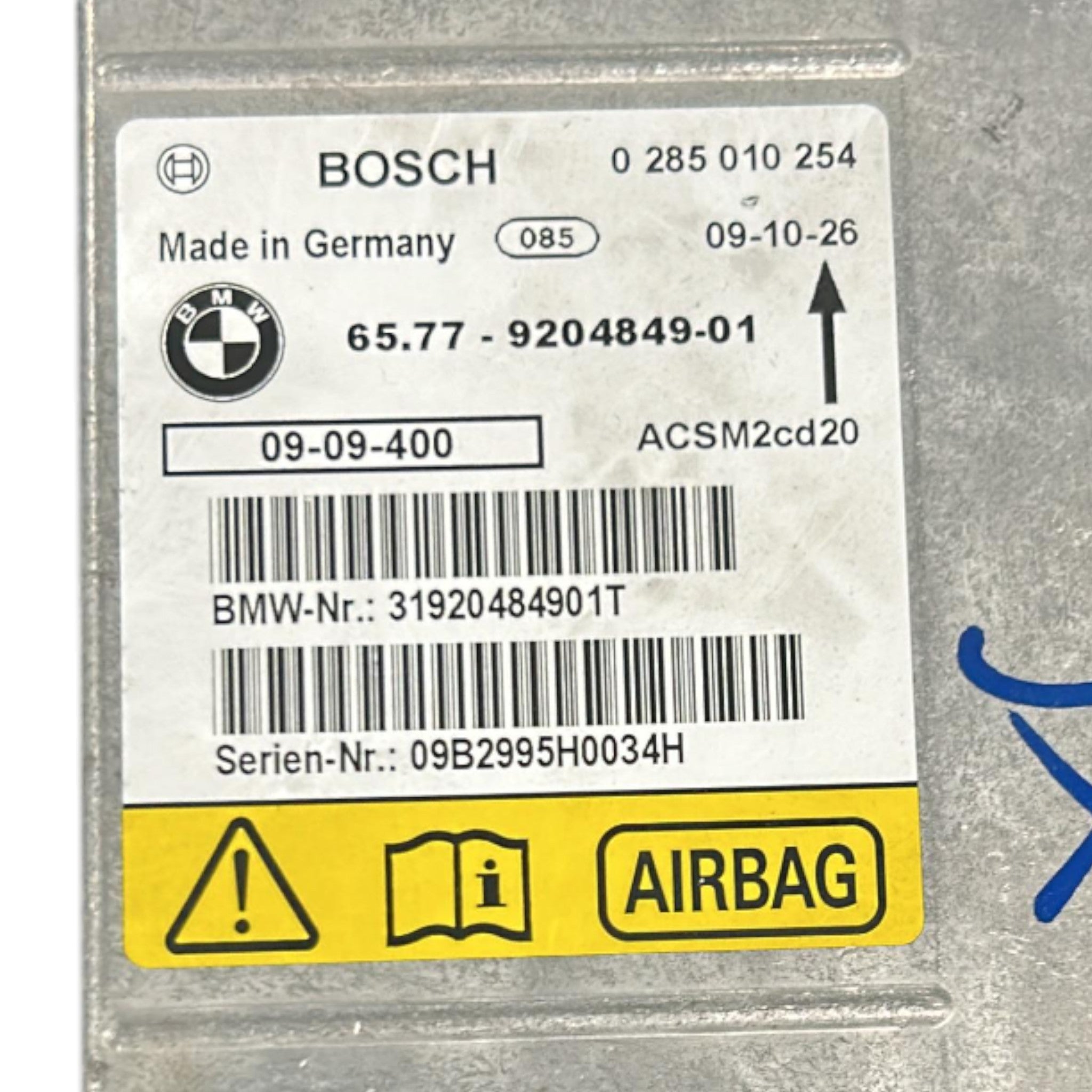 Centralina AIRBAG BMW X5 (E70) cod.9204849-01 (2006 > 2013)
