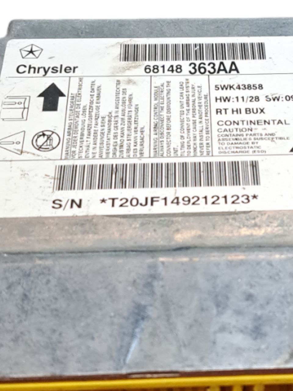 Centralina Airbag Chrysler Voyager (2000 - 2007) COD:68148363AA