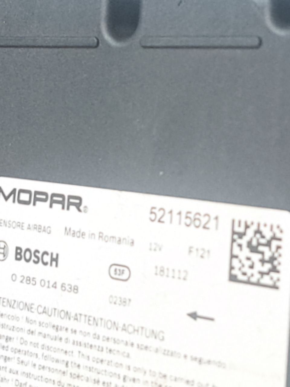 Centralina airbag Fiat 500X (2014>) COD:52115621