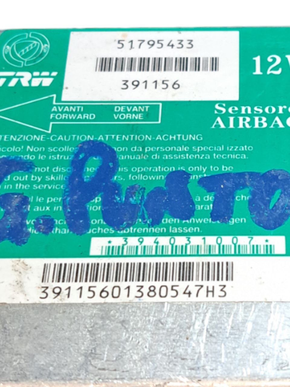 Centralina Airbag Fiat Grande Punto (2006-2012) COD:51795433