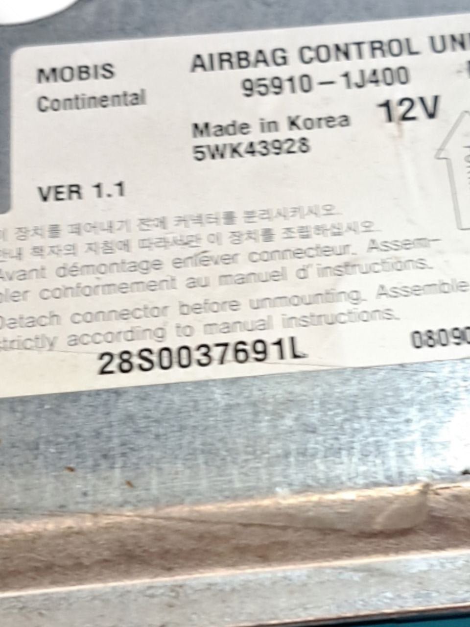 Centralina Airbag Hyundai I20 (2008-2012) COD:95910-1J400