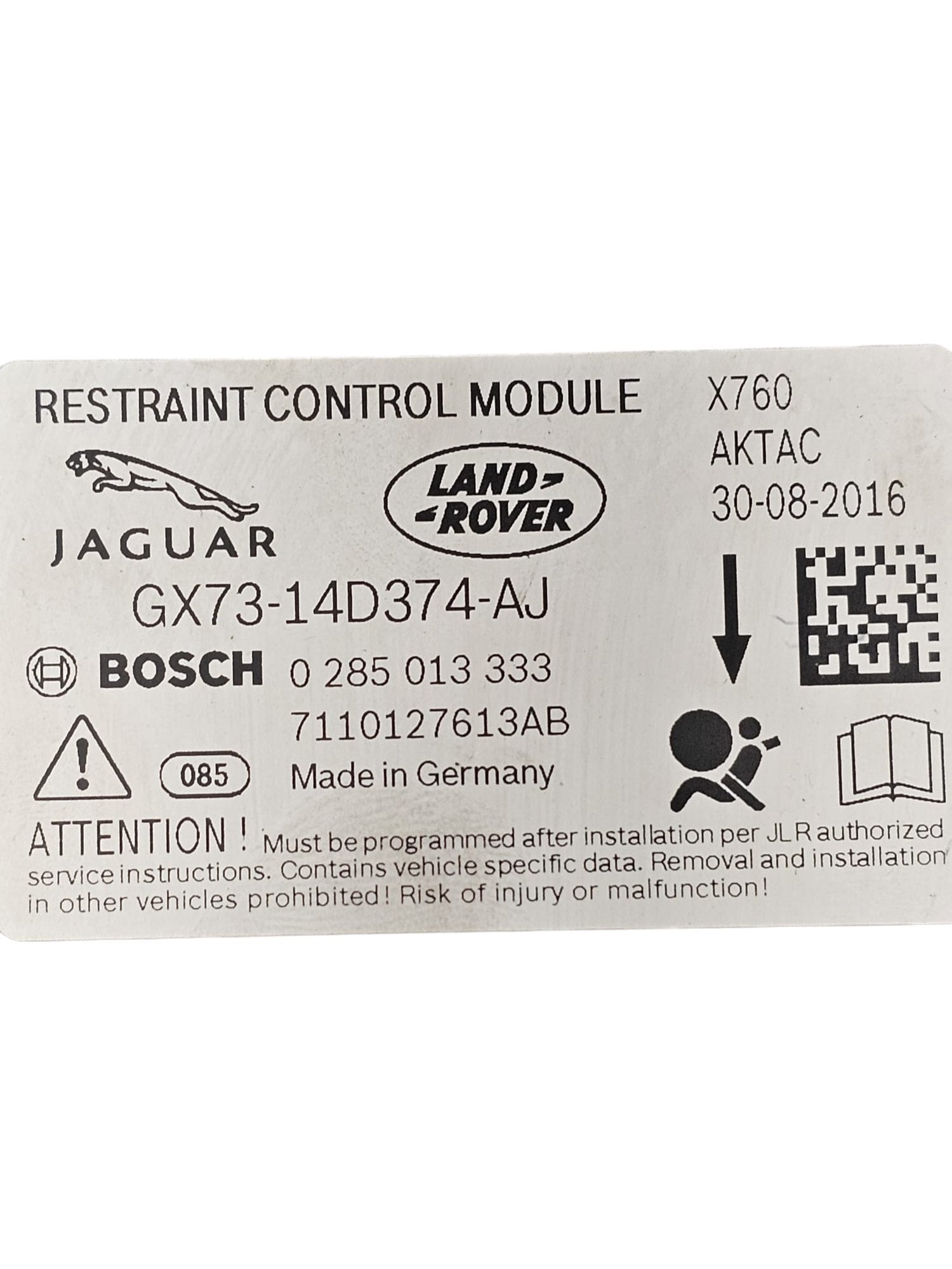 Centralina Airbag Jaguar F-Pace (2016->) Cod:GX73-14D374-AJ