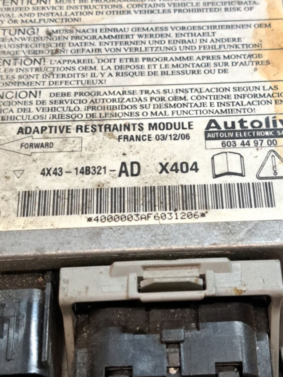 Centralina Airbag Jaguar X-Type (2001-2008) COD:4X43-14B321-AD