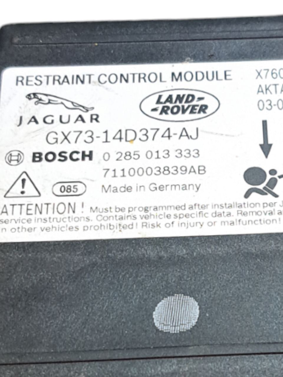 Centralina Airbag Jaguar XF / XE (2015>) COD:GX73-14D374-AJ