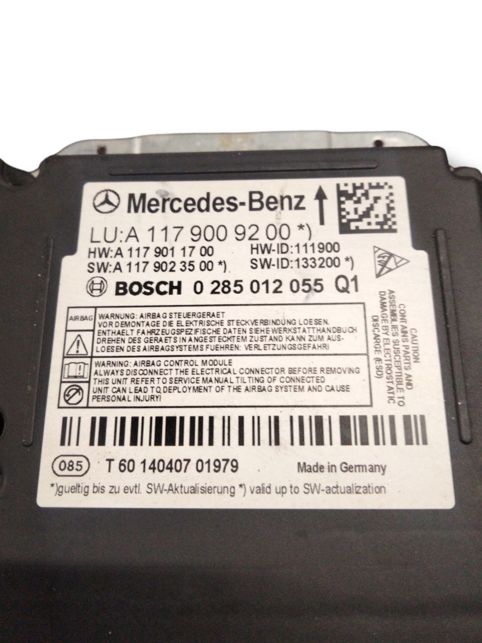 Centralina Airbag Mercedes-Benz CLA C117/ W176 ( 2013-2019) COD:A1179009200
