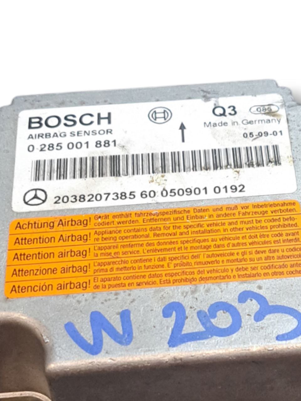 Centralina Airbag Mercedes-Benz Classe C W203 (2000-2007) COD:2038207385