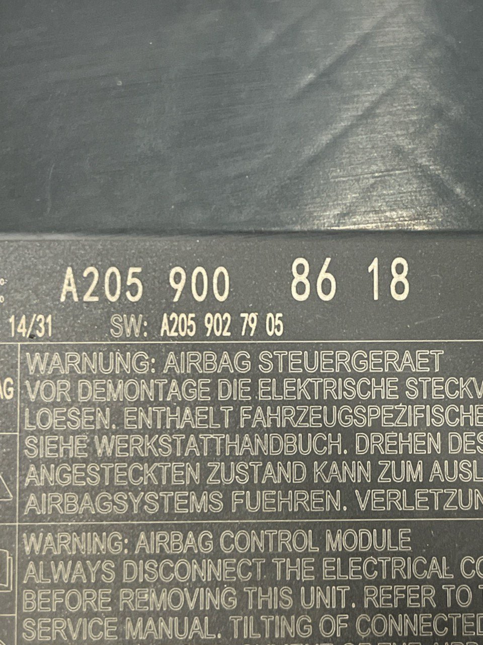 Centralina Airbag Mercedes-Benz Classe C W205 (2014-2021) COD:A2059008618