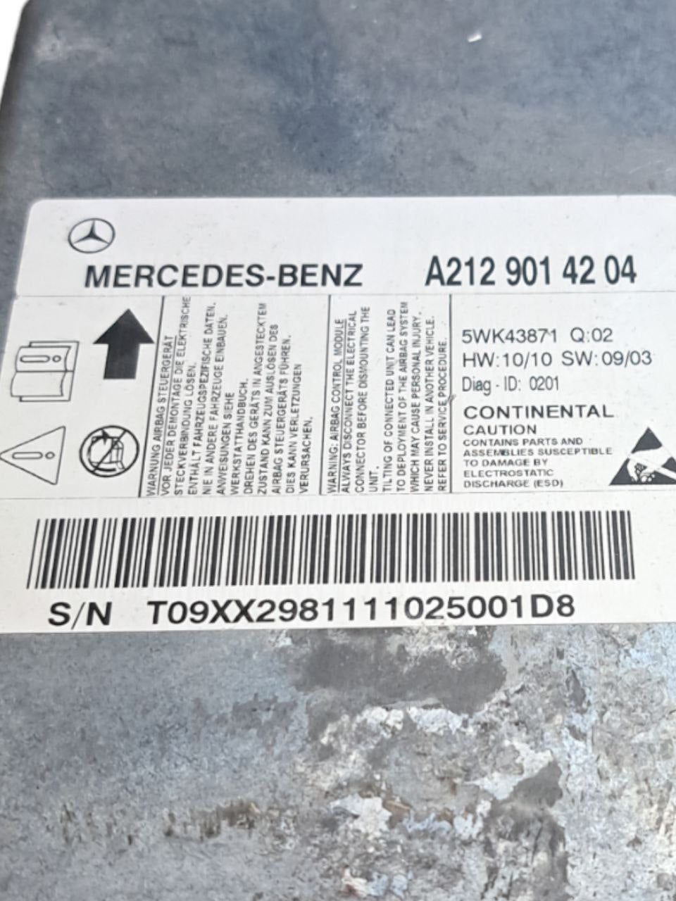 Centralina Airbag Mercedes Classe E W212 (2009-2016) COD:A2129014204