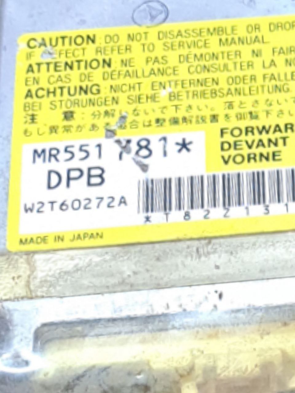 Centralina airbag Mitsubishi Pajero (2000-2006) COD:MR551781