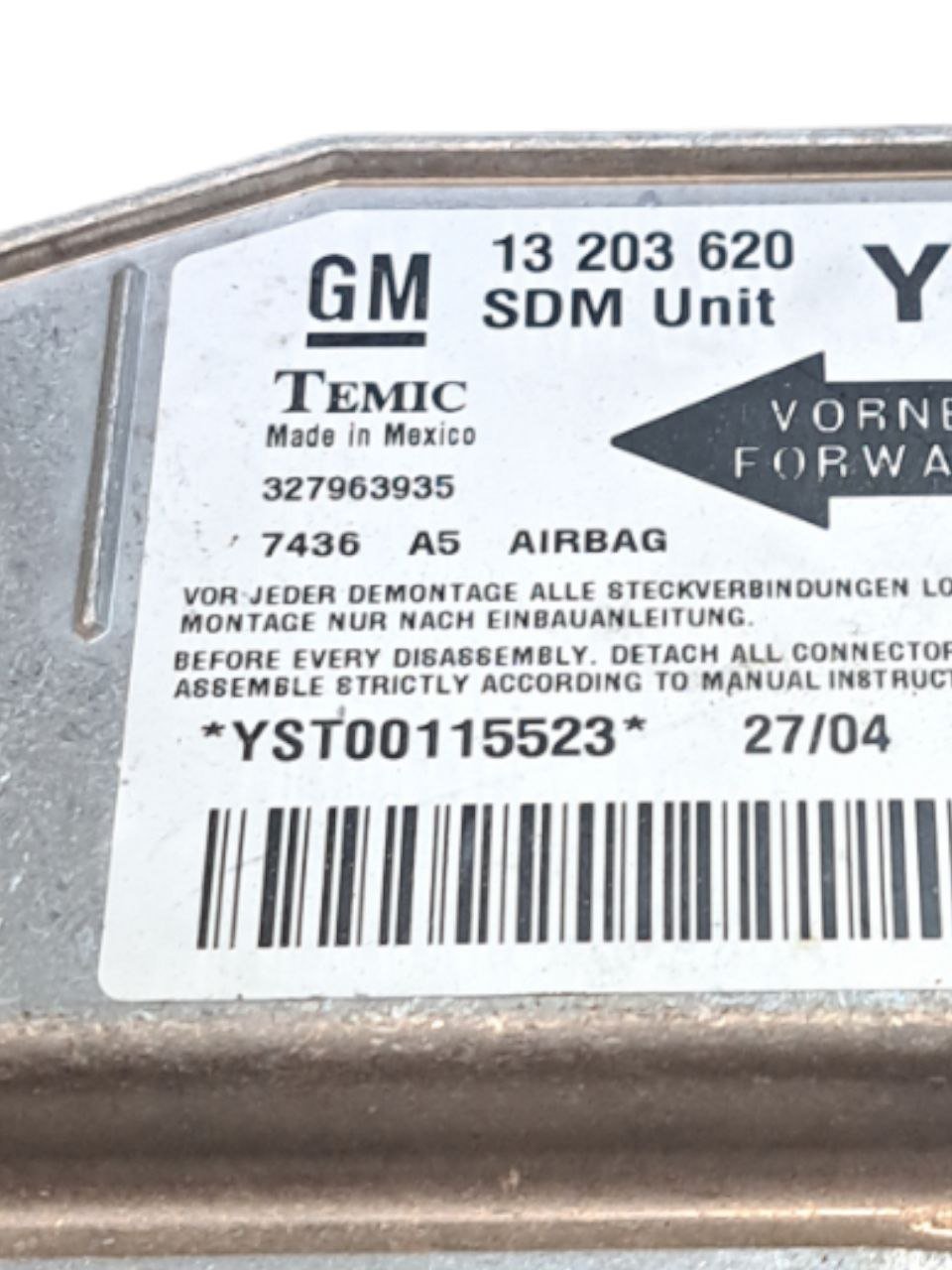 Centralina airbag Opel Meriva (2003-2006) COD:13203620