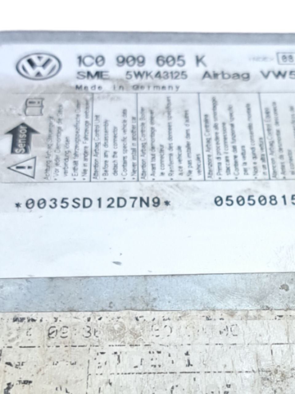 Centralina airbag Volkswagen Fox ( 2007 ) COD:1C0909605K
