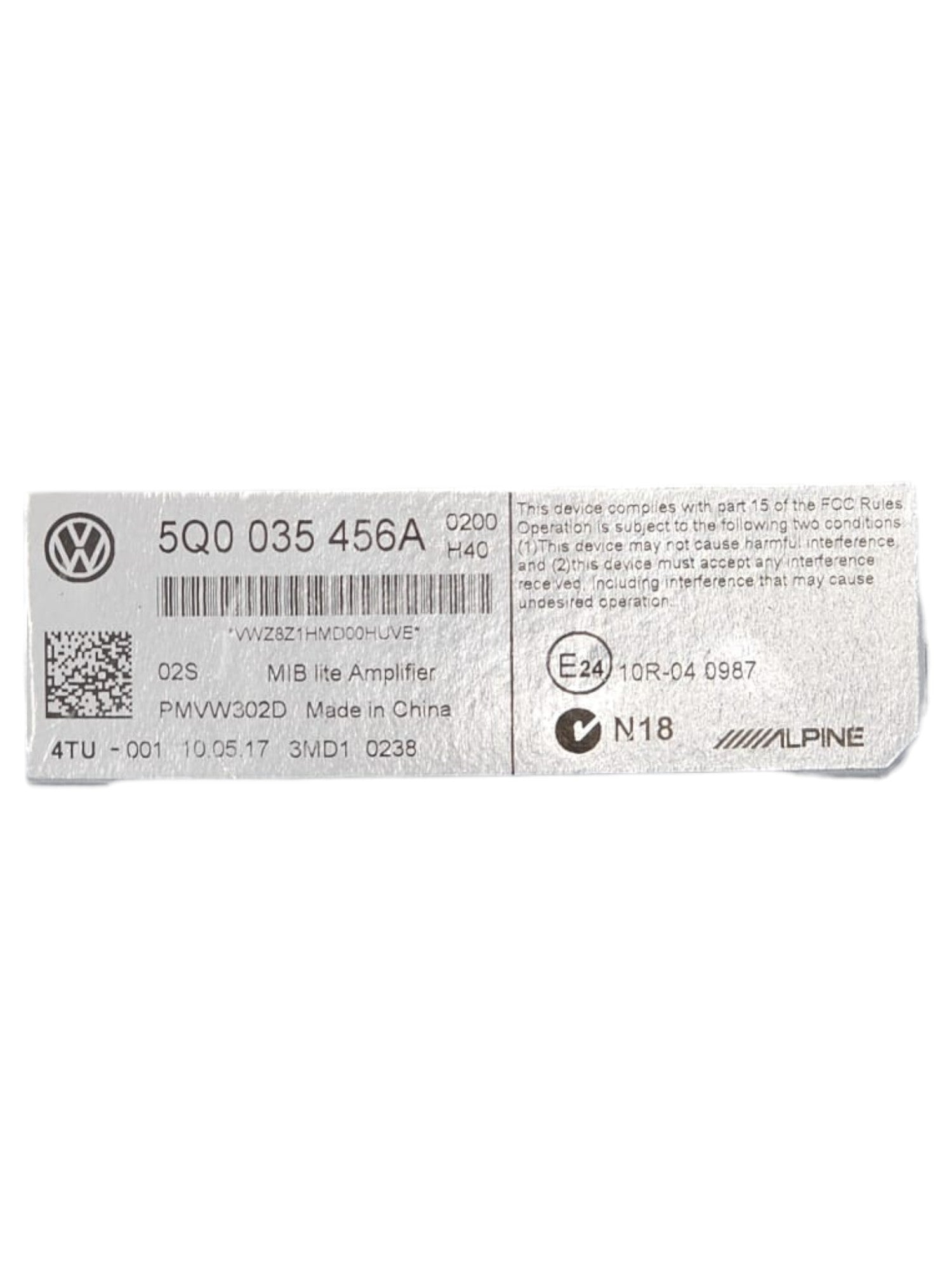 Centralina Amplificatore Audio Volkswagen Golf 7.5 Cod:5Q0035456A (2017-2021)