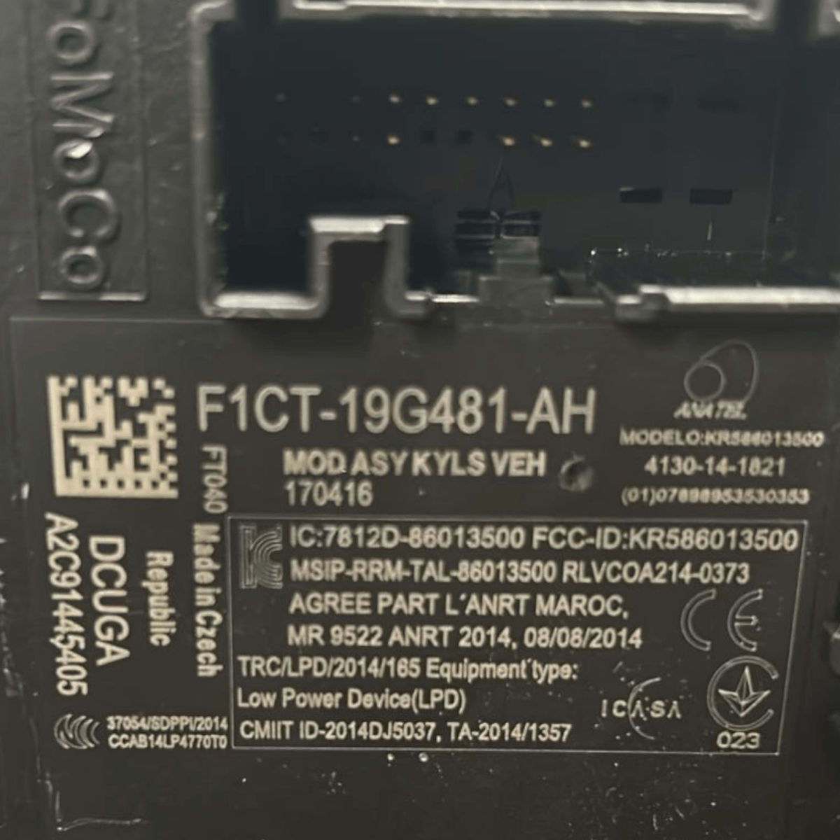 Centralina blocchetto accensione ford c-max (2010 > 2015) cod:F1CT-19G481-AH