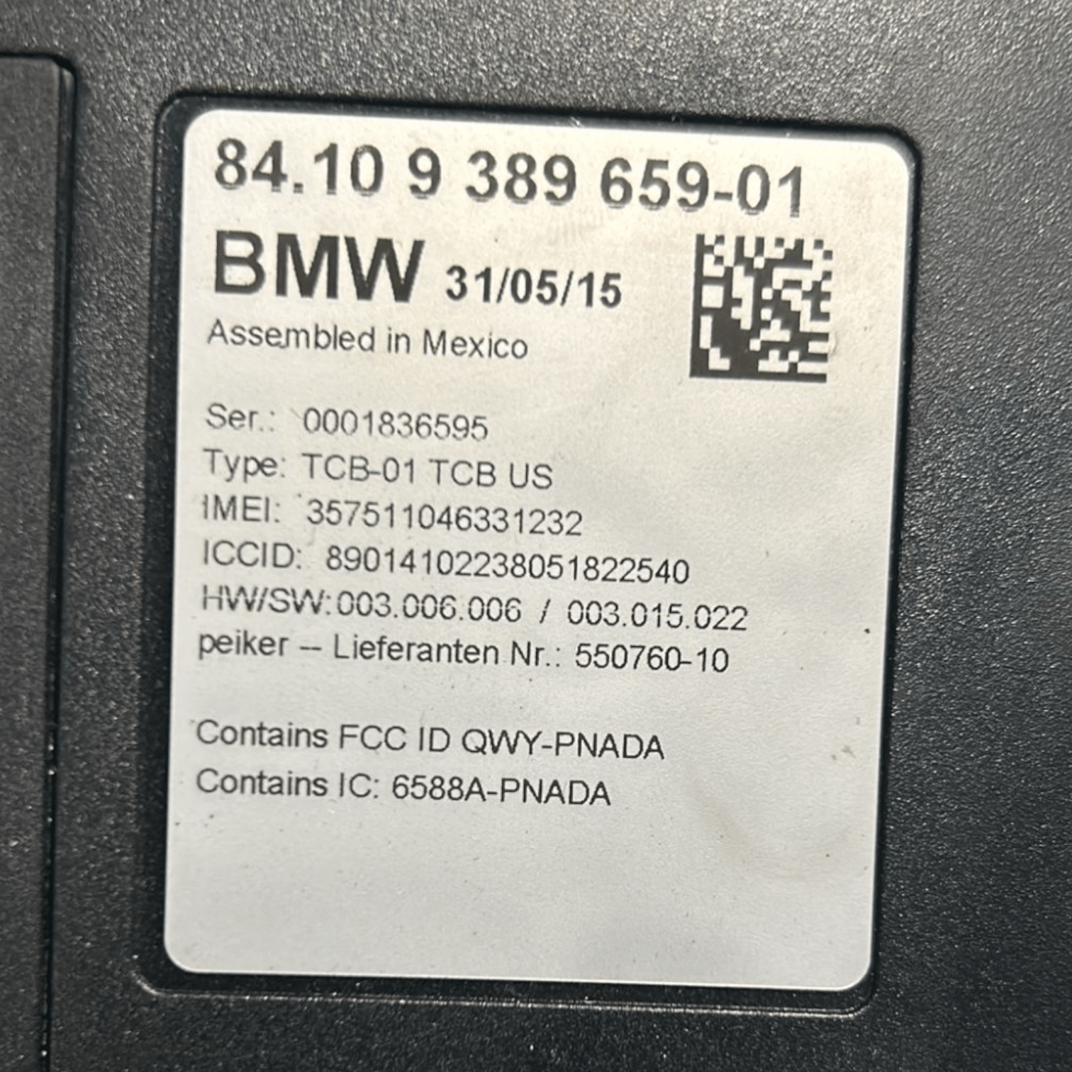 Centralina Bluetooth Bmw Serie 6 Gran Coupé cod:9389659-01 (2012 > 2018)