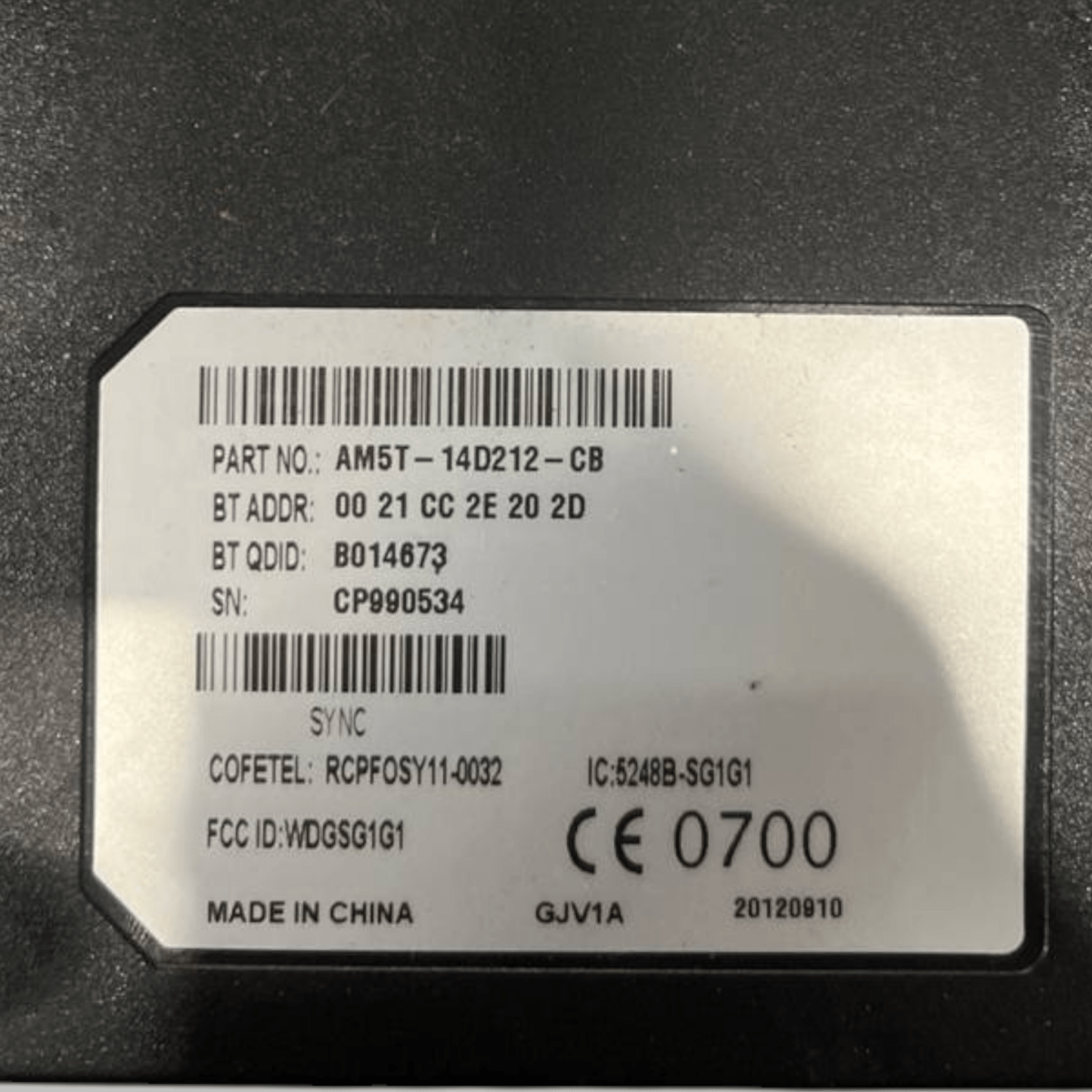 Centralina Bluetooth Ford B-Max (2012 al 2018) cod: AM5T-14D212-CB