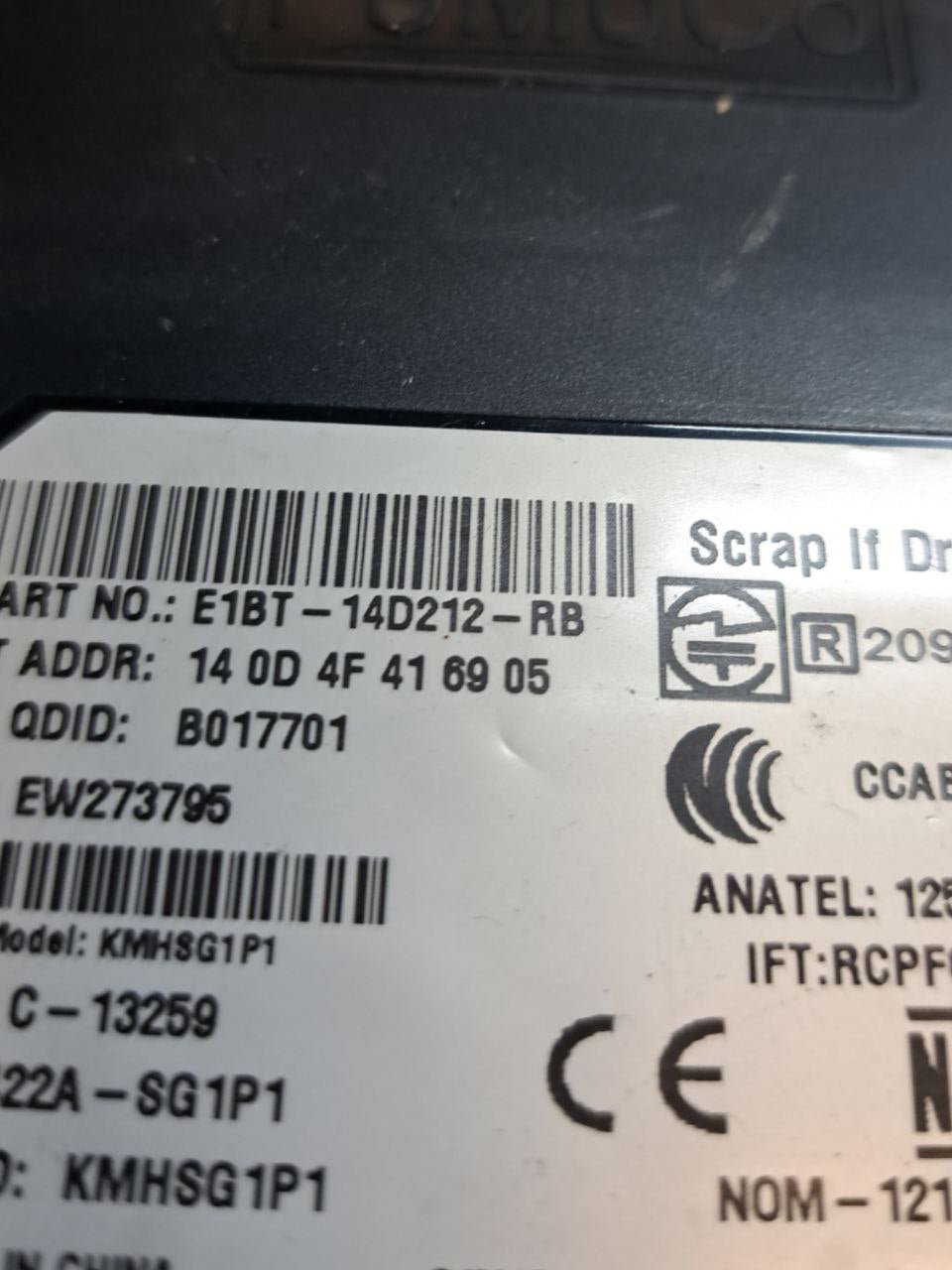 Centralina Bluetooth Ford Ecosport 1.5 Diesel (2015 >) COD:E1BT-14D212-RB