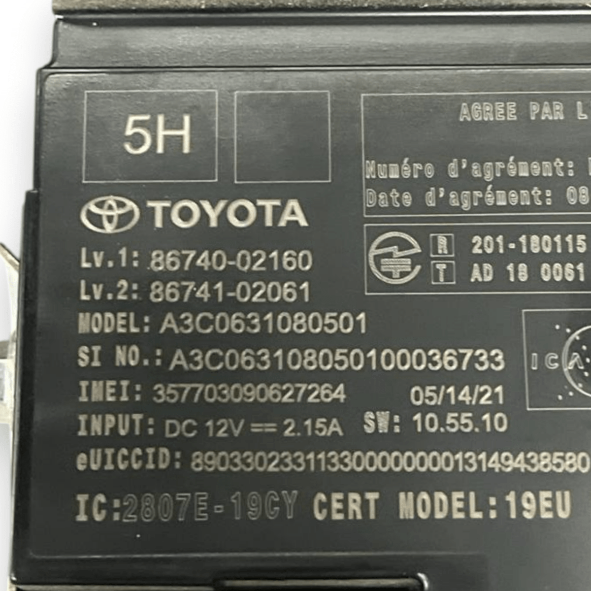 Centralina Bluetooth Toyota Corolla E210 (2018 -) cod: 86740-02160