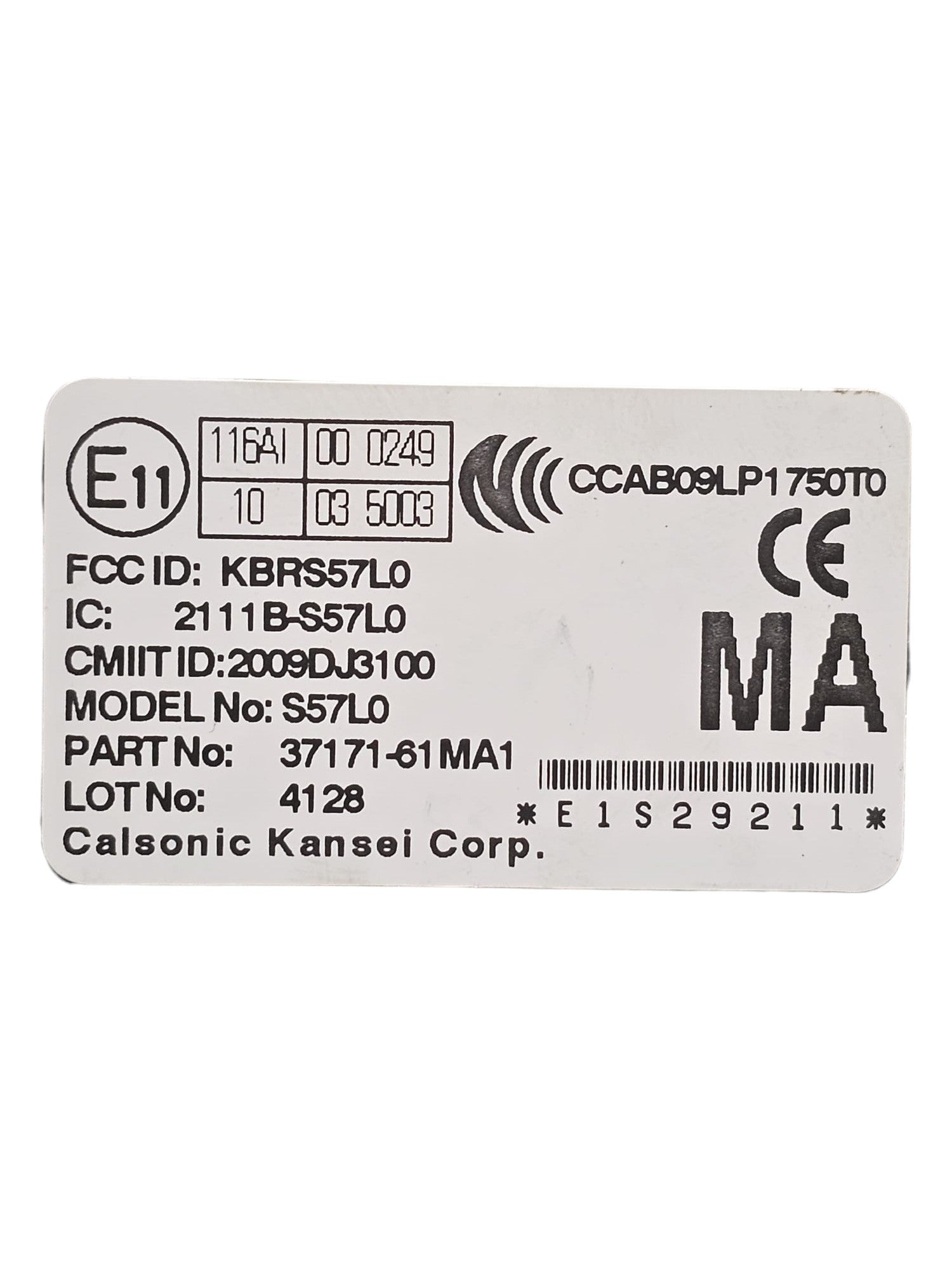 Centralina Chiusura Centralizzata Suzuki S-Cross Cod:3717161MA1 (2013-2022)
