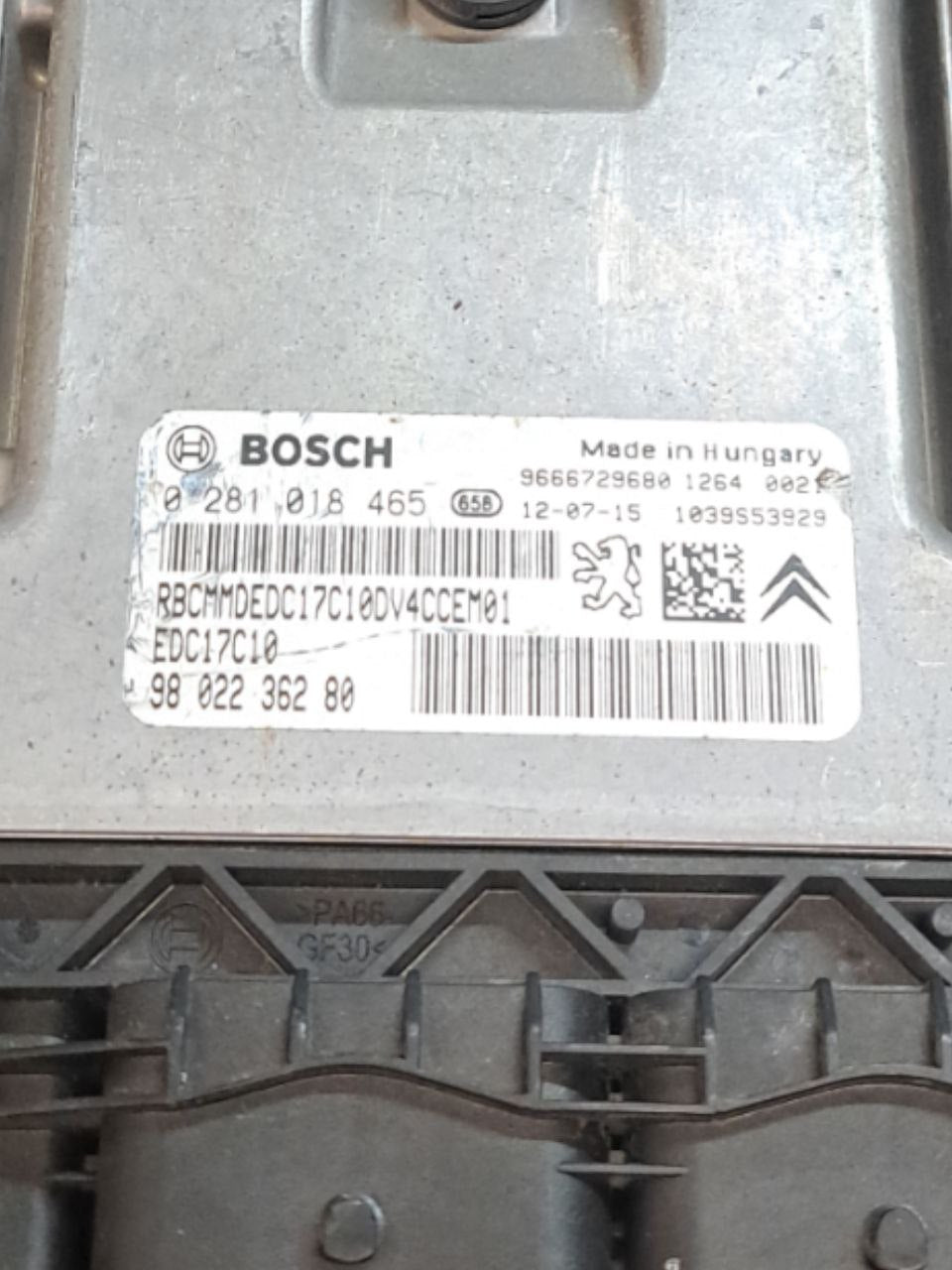 Centralina Ecu Motore Citroen C3 1.4 hdi (2016) COD:9802236280