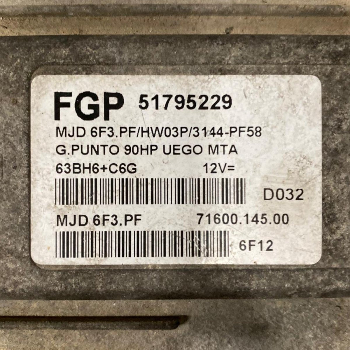 Centralina ecu motore Fiat Grande Punto 1.3 Diesel (2005-2009) Cod: 51795229