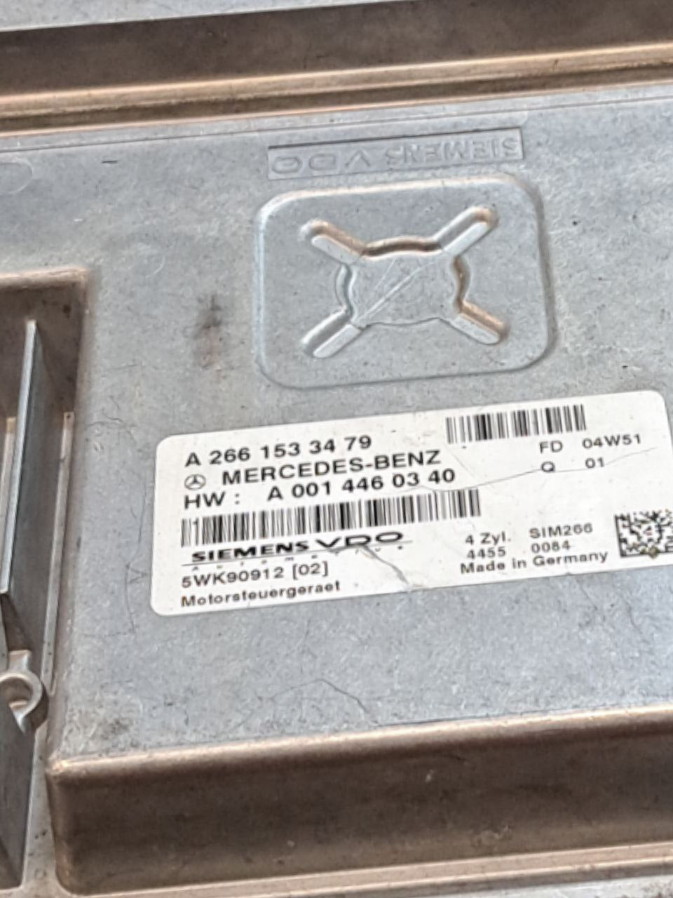 Centralina ecu motore Mercedes-Benz Classe A W169 1.5 Benzina (2007) COD:A2661533479