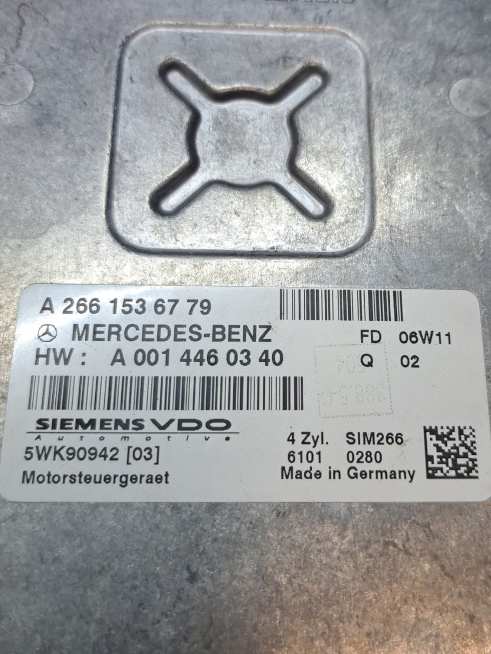 Centralina ecu motore Mercedes-Benz Classe A W169 1.5 Benzina (2007) COD:A2661536779