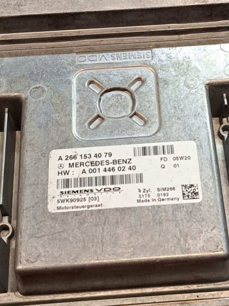 Centralina ecu motore Mercedes-Benz Classe B W245 1.5 Benzina (2004-2012) COD:A2661534079
