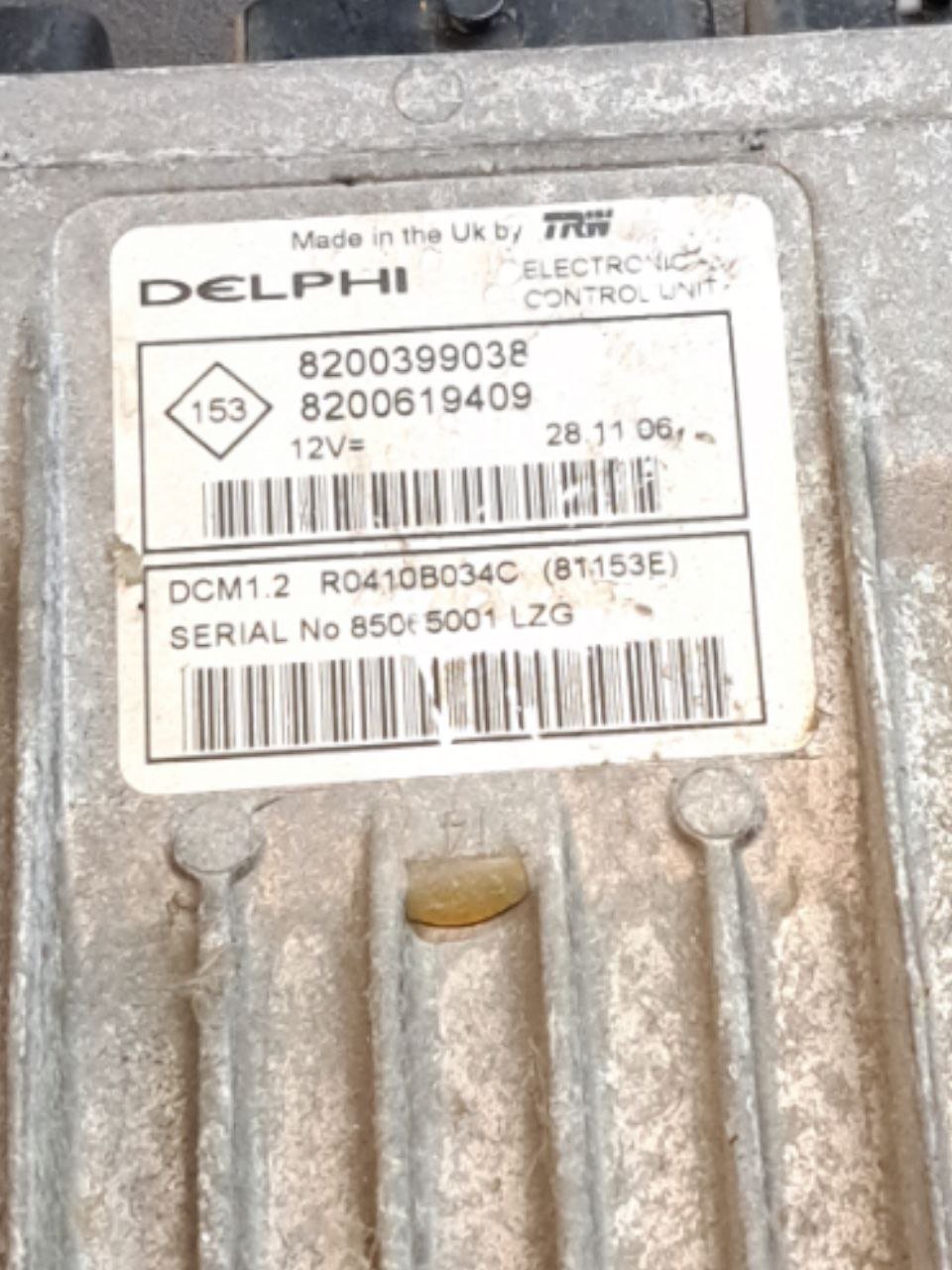 Centralina ecu motore Renault Clio III 1.5 Diesel (2006) COD:8200619409