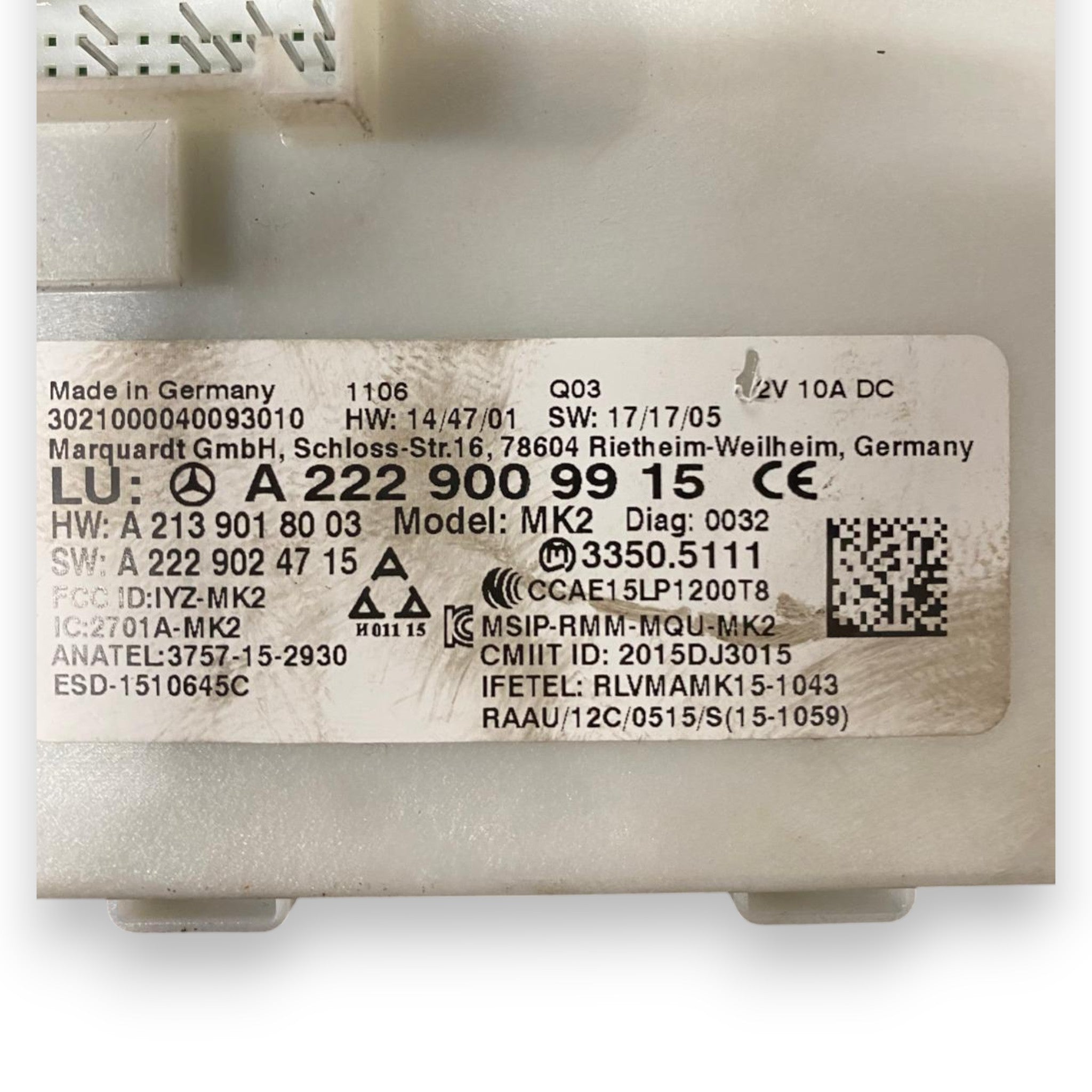 Centralina keyless Mercedes-Benz GLC X253 (2015-2023) Cod: A2229009915