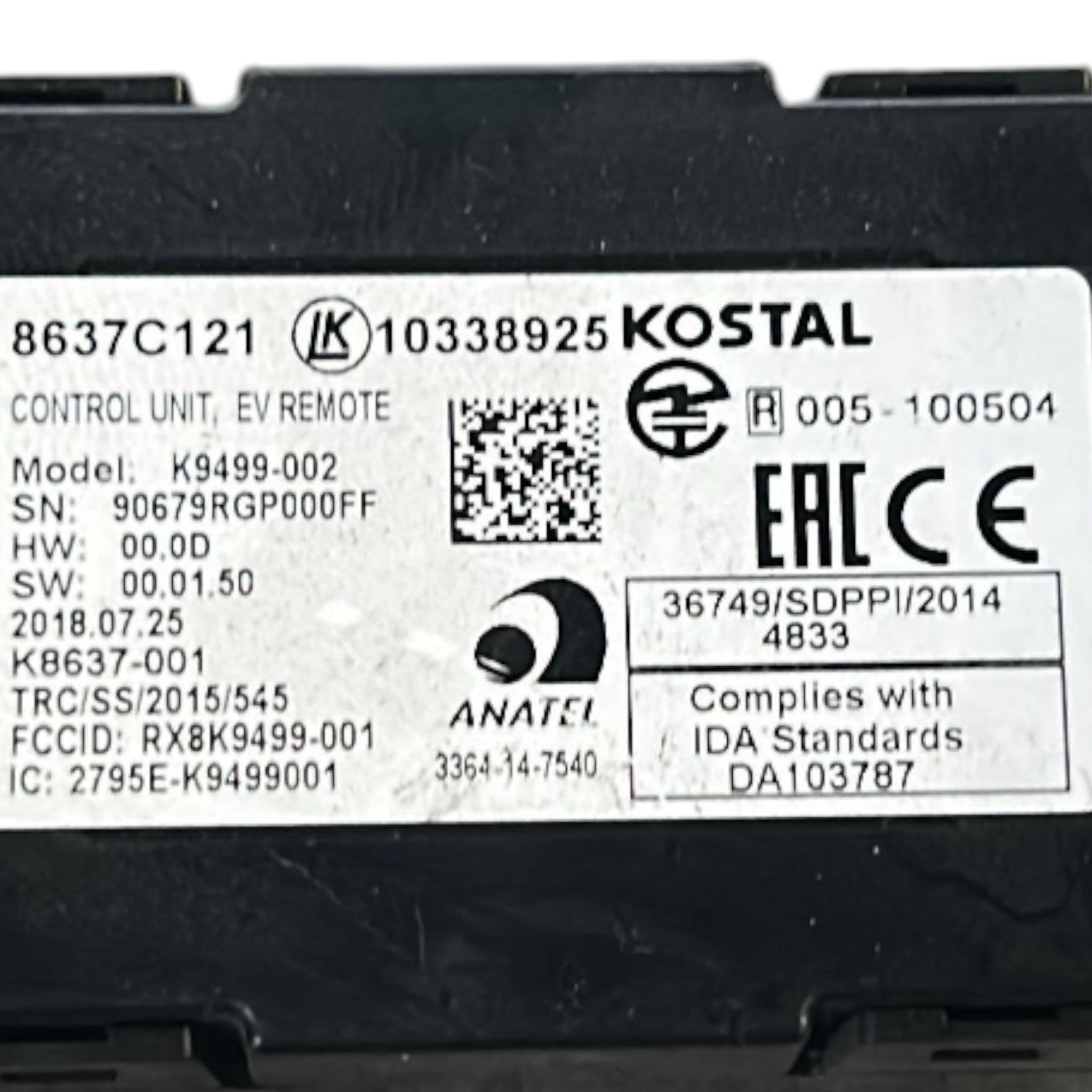 Centralina Keyless Mitsubishi Outlander III cod.8637C121 (2019 > 2021)