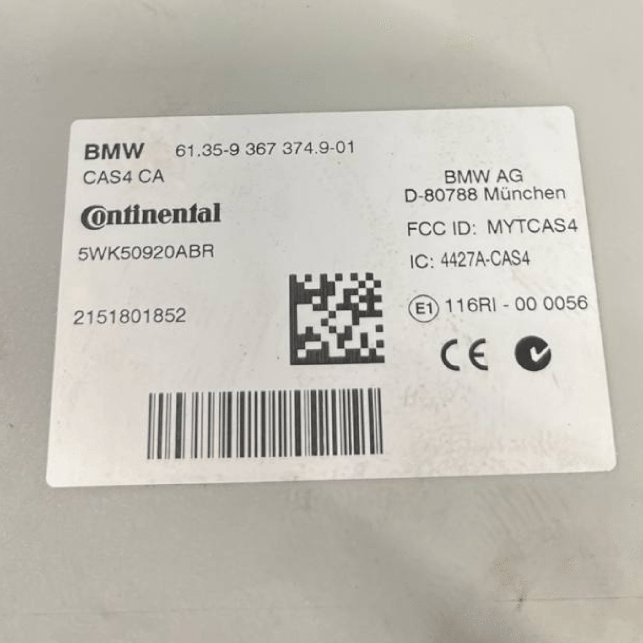 Centralina / Modulo Comfort Bmw Serie 6 Gran Coupè F06 (2012 al 2018) cod: 5WK50920ABR