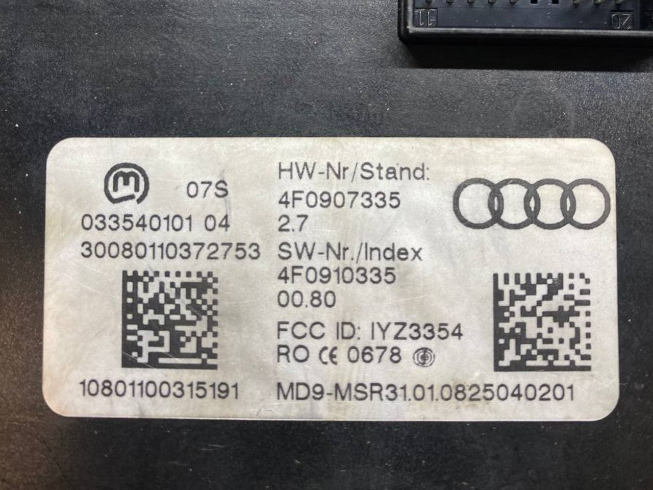 Centralina / Modulo Keyless / Chiave Audi A6  (2010) cod: 4F0907335