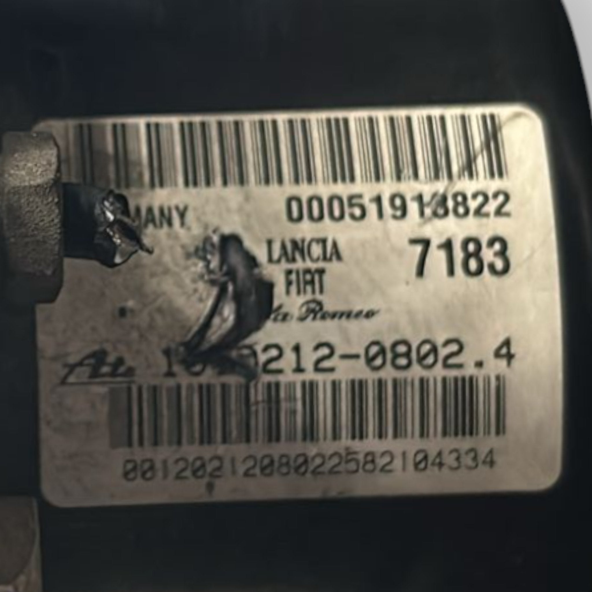 Centralina / Pompa ABS Alfa Romeo Giulietta cod.51913822 2.0 Diesel (2010 > 2020) cod.100961-28093