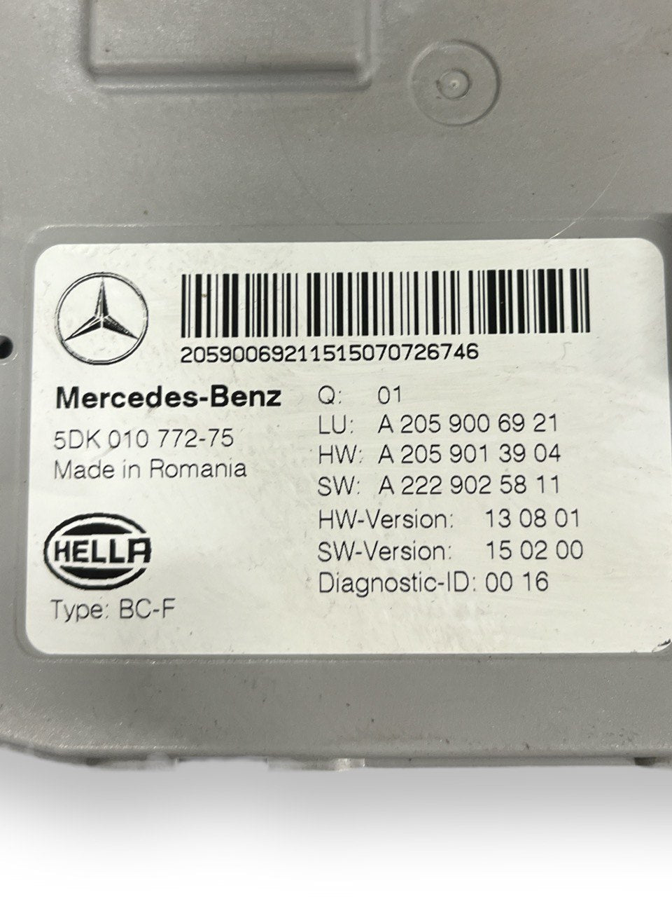 Centralina Scatola Porta Fusibili Mercedes-Benz Classe C W205 2.2 Diesel COD:A2059006921 (2014-2021)
