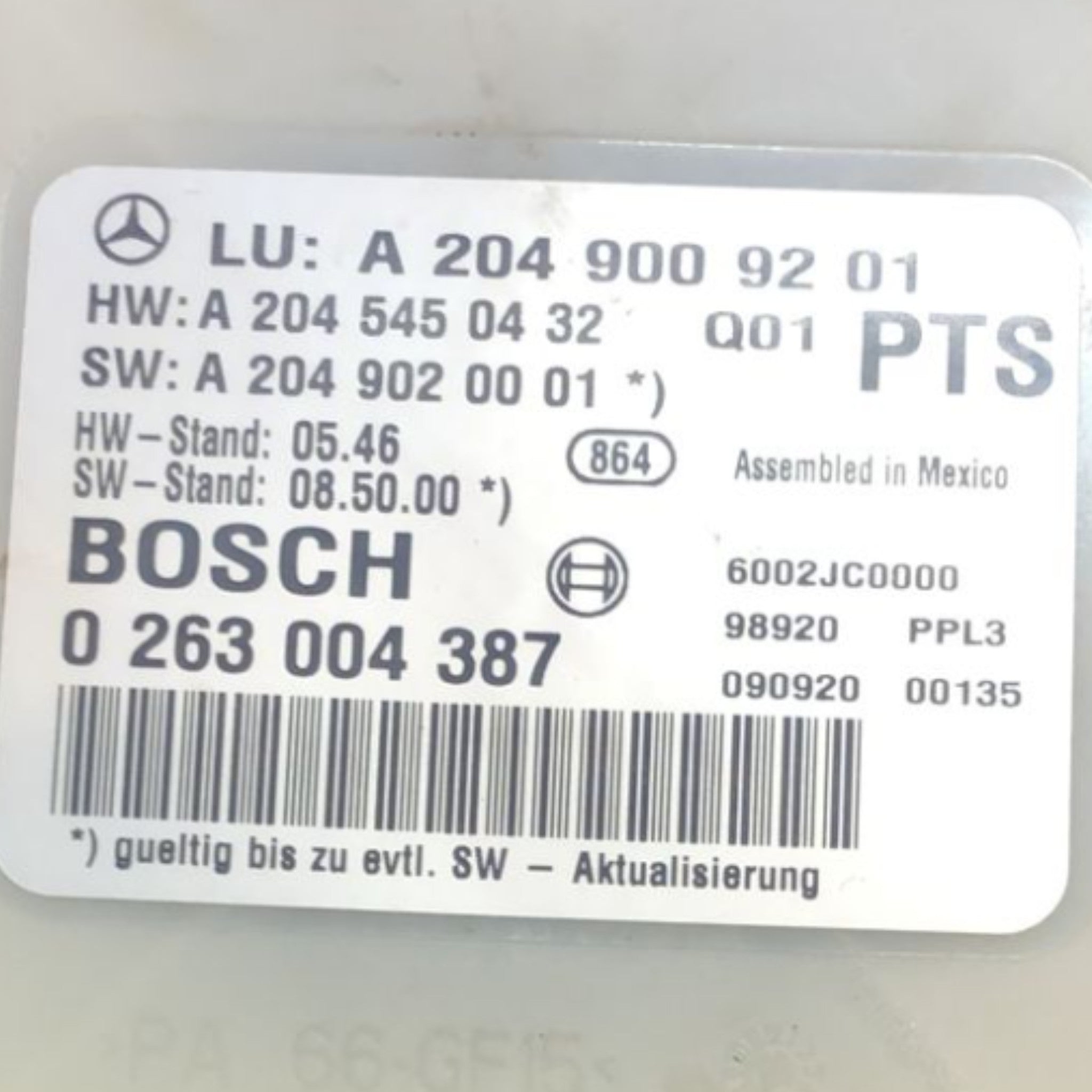 Centralina Sensori Di Parcheggio Mercedes Benz Classe GLK X204 (2008 > 2015) cod:0263004387