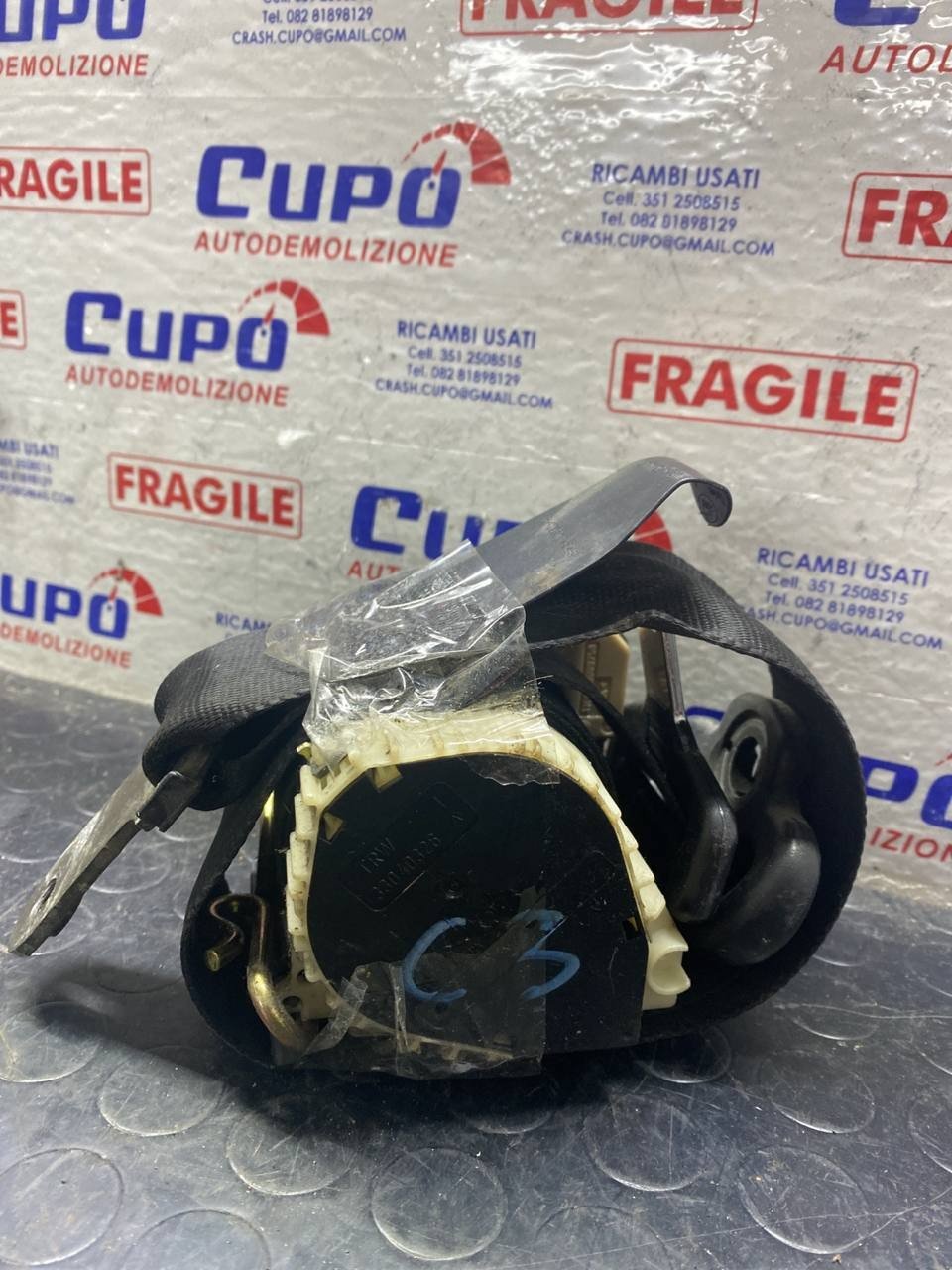 Cintura di sicurezza anteriore destra C3 Pluriel (2003) cod:33040326
