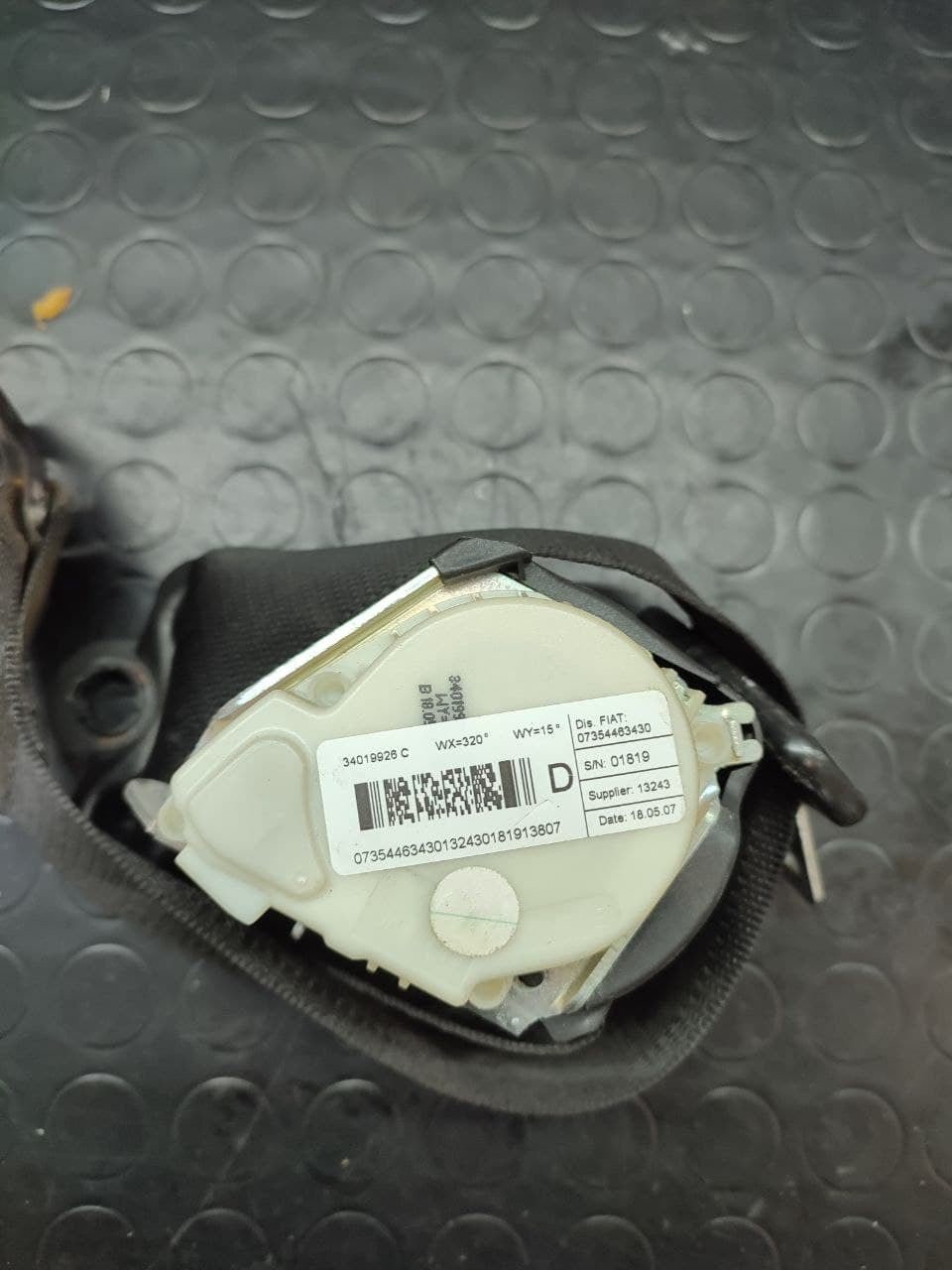 Cintura di Sicurezza posteriore destra Fiat Bravo II serie cod: 34019926c cod.07354463430 - BIBA-RICAMBI