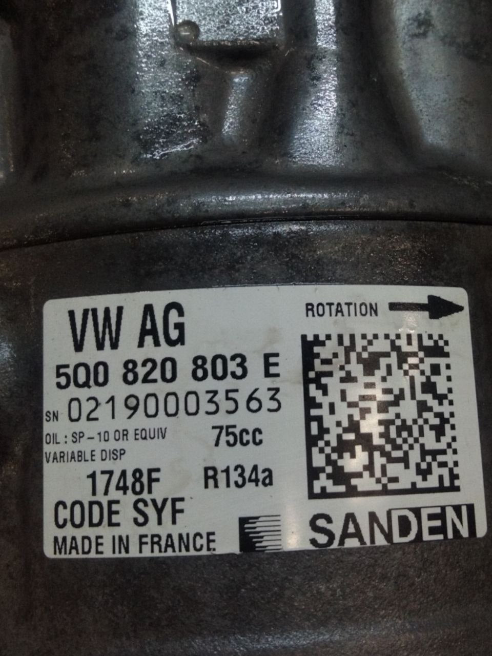 Compressore Aria clima Seat Ibiza 1.2 Benzina (2015-2017) COD:5Q0820803K