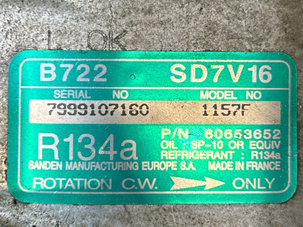 Compressore Aria Condizionata Alfa Romeo (147) 1.9 Diesel (2000 > 2010) cod . 60653652
