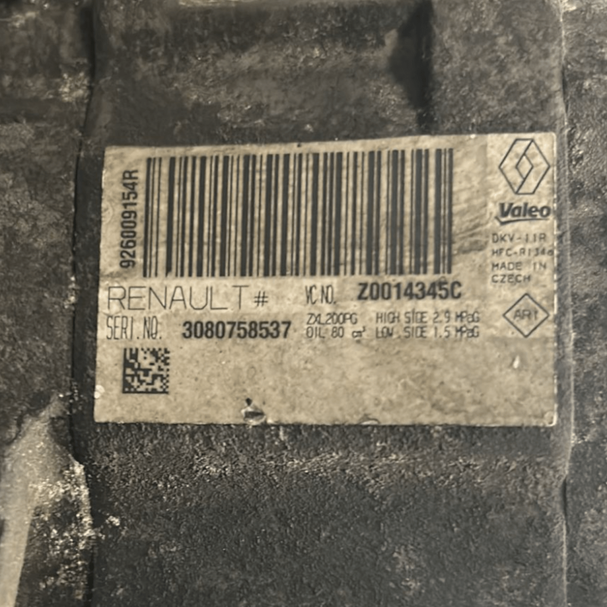 Compressore aria condizionata dacia dokker 1.5 diesel cod:926009154R (2013 > 2021)